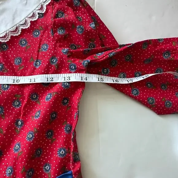 Vintage Young Hearts Red Christmas Dress - Size 6X - Picture 7 of 7